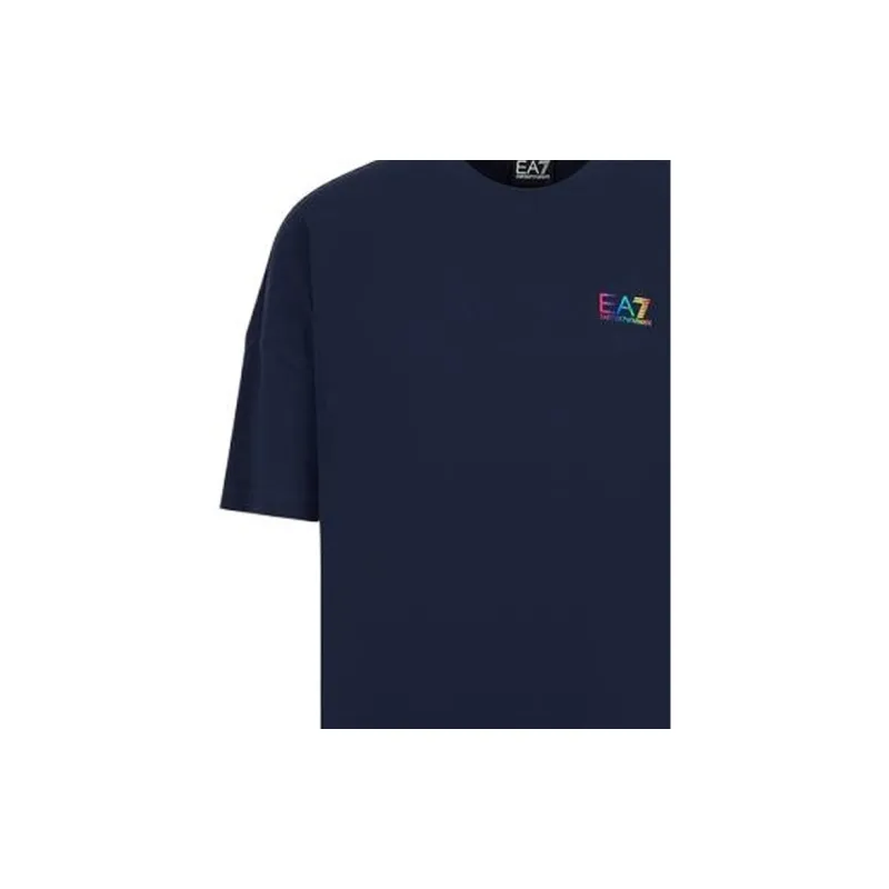 EMPORIO ARMANI EA7 SS23 Drop Shoulder Sleeve T Shirt Men's Navy-7