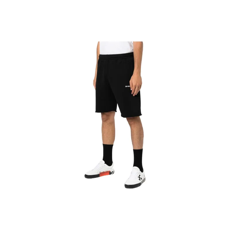 OFF WHITE Diagonal Helvetica Shorts-3