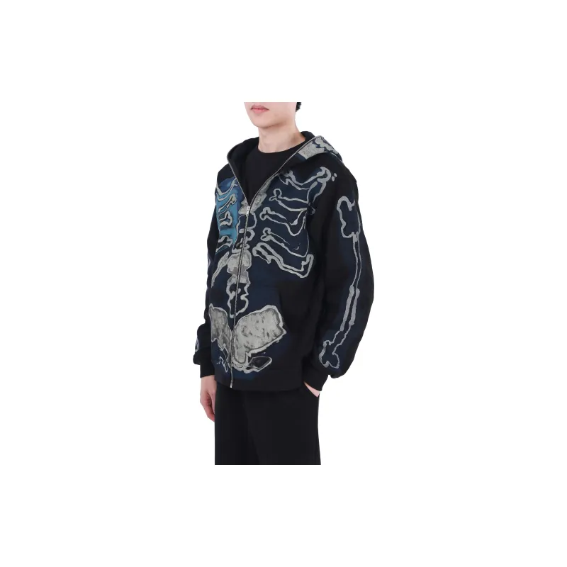 Travis Scott Cactus Jack For Fragment Skeleton Graffiti Full Zip Hoodie-2