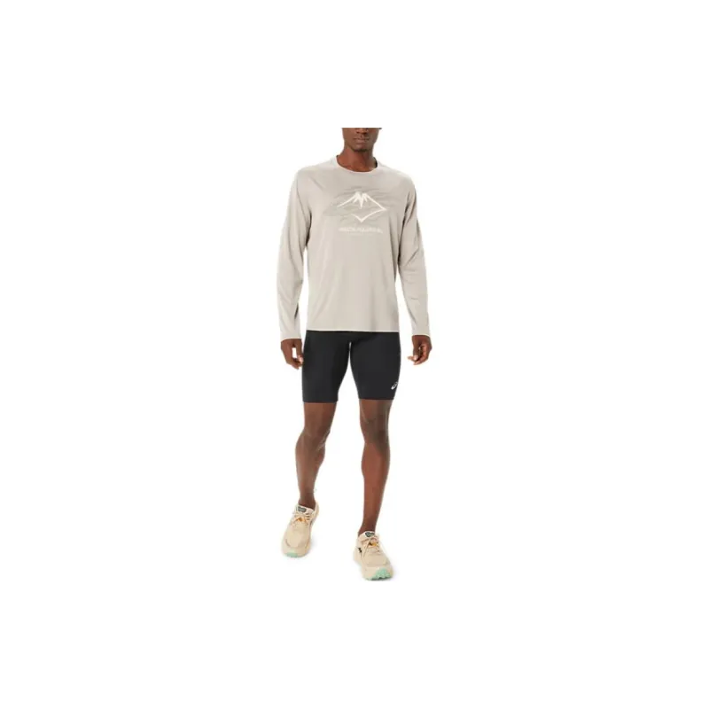 Asics Fujitrail Logo Long Sleeve Top T Shirt Men's Lunar Rock-3