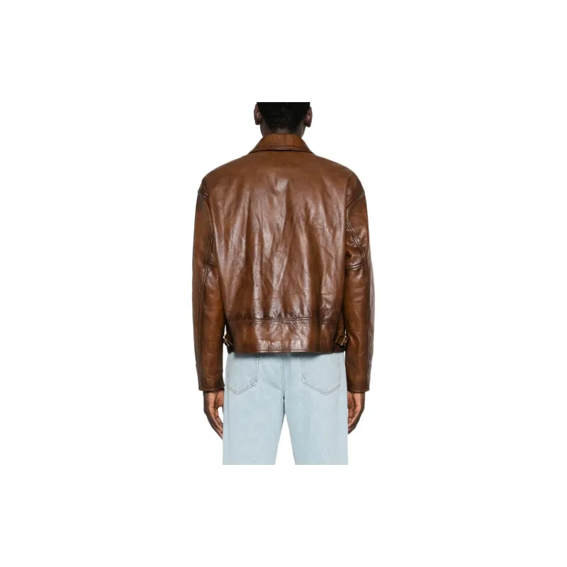 Golden Goose Deluxe Brand Long Sleeved Zipped Leather Jacket-2