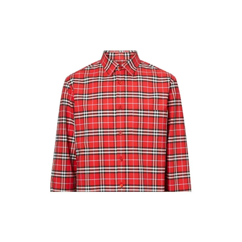 Burberry Shirts Men Red-4