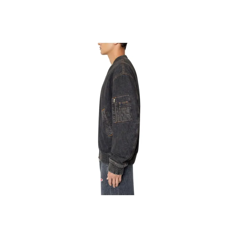 DIESEL D Weltik Denim Bomber Jacket-4