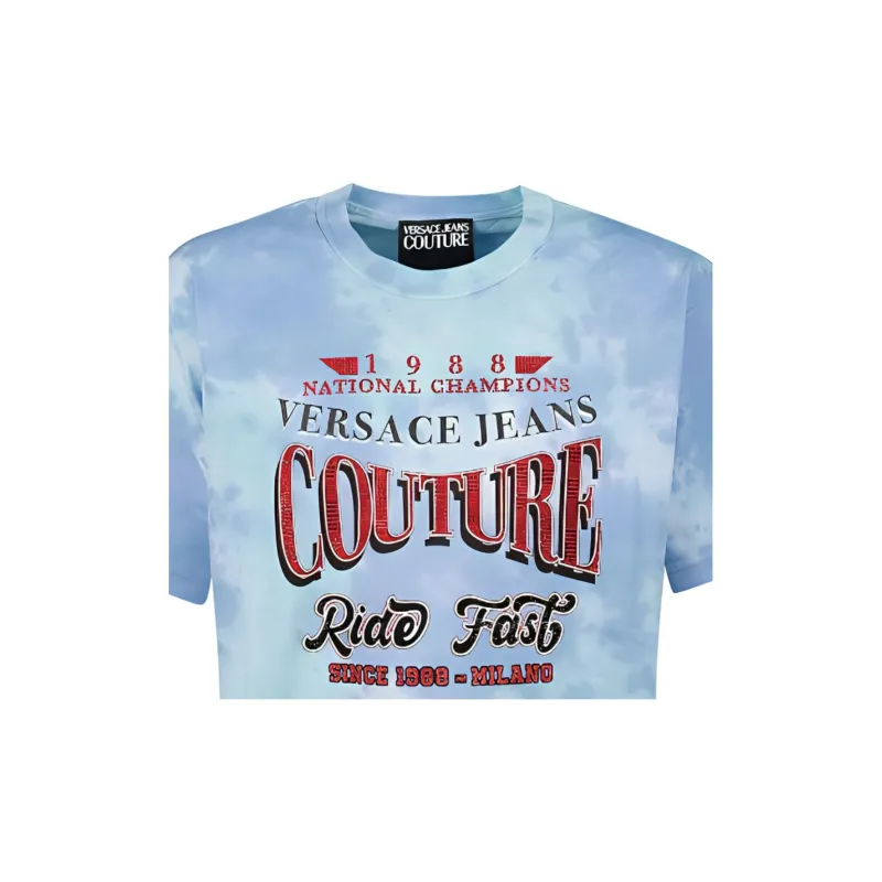 VERSACE JEANS COUTURE Tie dye Slogan print T shirt-2