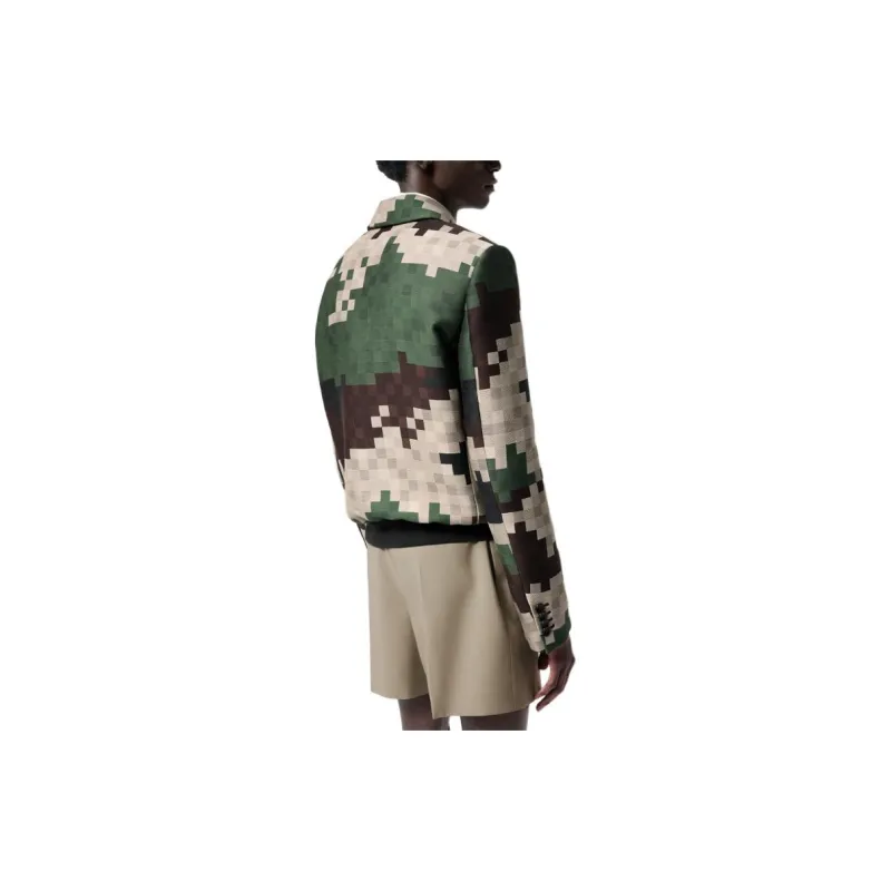 LOUIS VUITTON Silk Blend Tailored Damier Damoflage Blouson-4