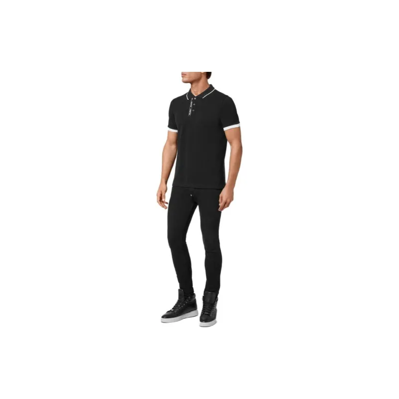 PHILIPP PLEIN Logo tape Detail Polo Shirt-1