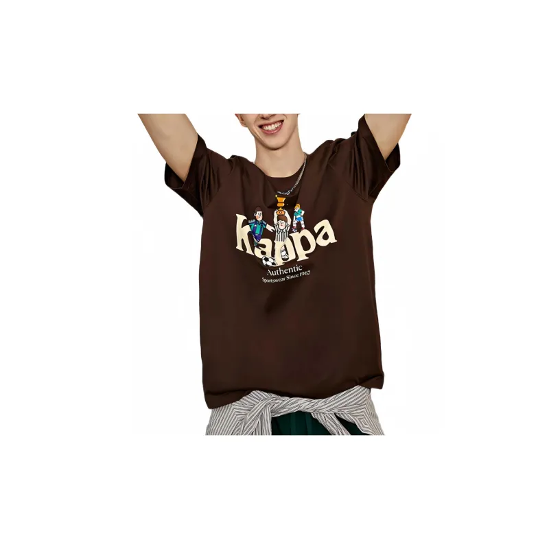 Kappa SS24 T-Shirt Men's Dark Chocolate Brown-1