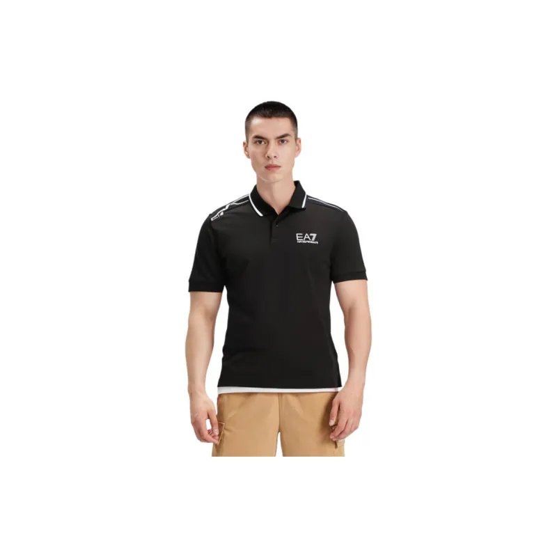 EMPORIO ARMANI EA7 SS24 Polo Shirt Men's Black-4