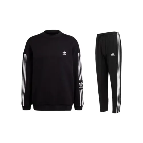 Adidas Originals Clover Series Sweatshirt Sets Men Black/Black