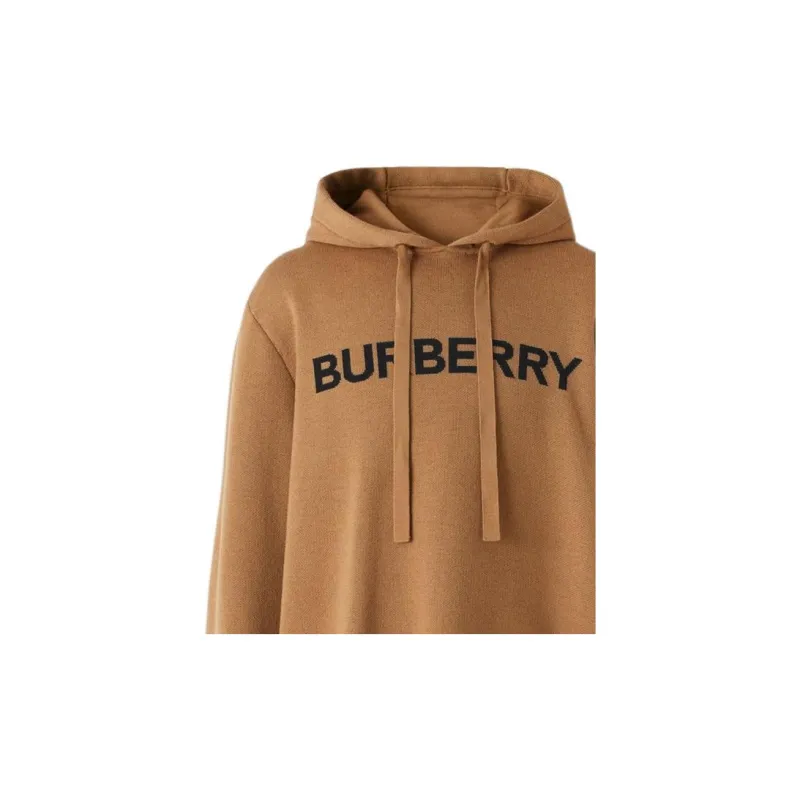 Burberry Logo Intarsia Wool cotton Oversized Hoodie-4