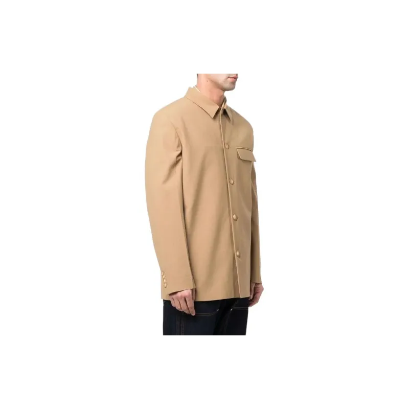 NANUSHKA Button Up Straight Hem Tailored Overshirt-3