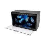 6 Watches-Carbon Fiber Blue Light-Open The Lid to Stop