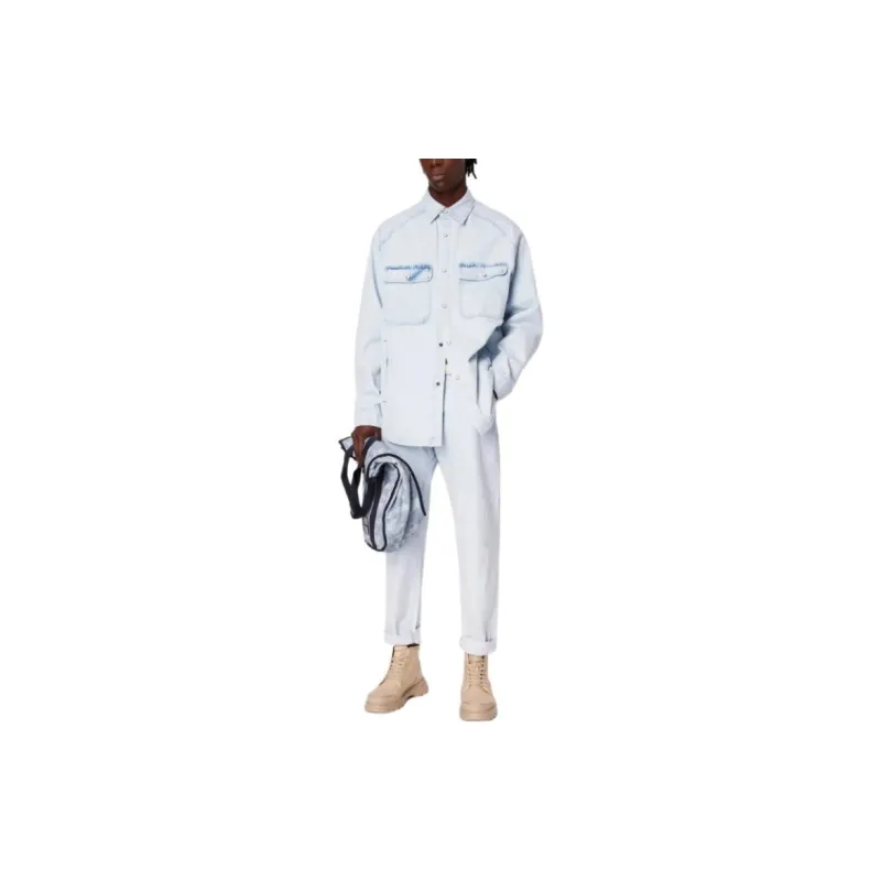 ARMANI EXCHANGEAE SS24 Shirt Men's Light Blue-1