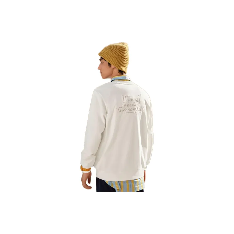 Skechers Colorful Sweatshirt Men's Marshmallow White-3