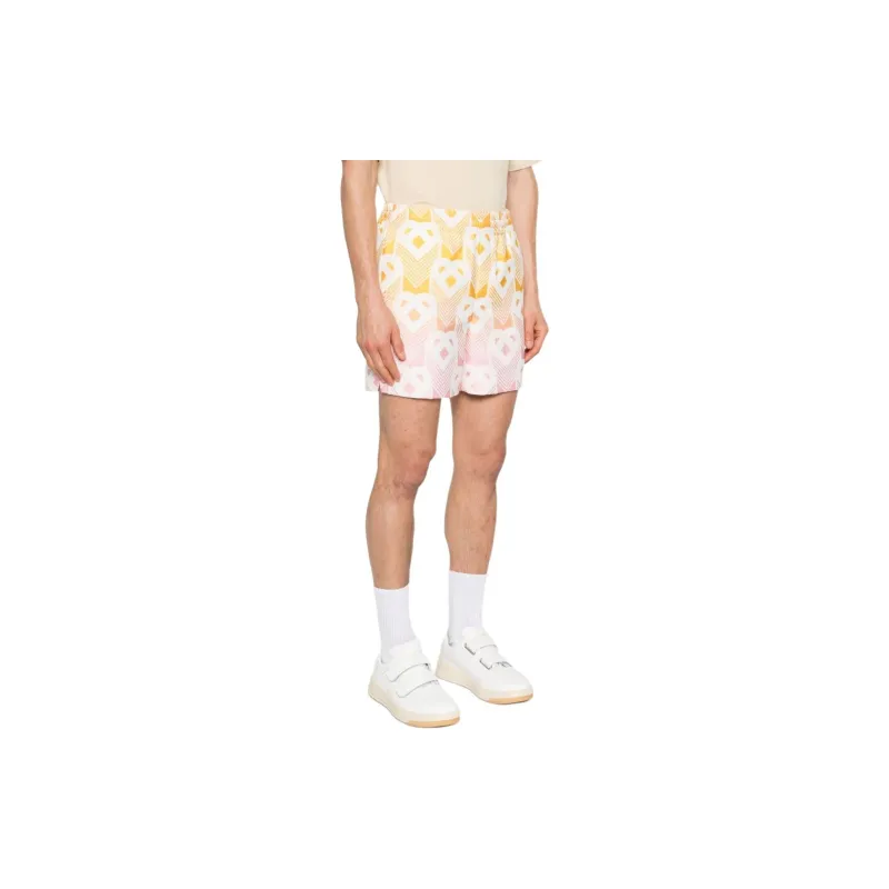CASABLANCA Monogram Effect Elastic Waist Shorts-3