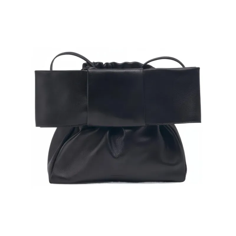 JIL SANDER Leather Portable One Shoulder Crossbody Clutch Women's Black-2