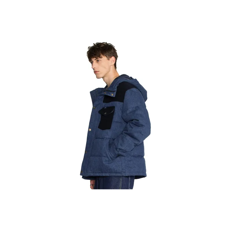 Lee FW22 Letter Hooded Down Jacket Men's Dark Blue-9