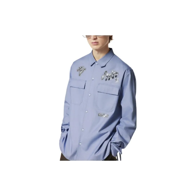 LOUIS VUITTON New Quarterly Products Of LV Shirt Men's Purple-4