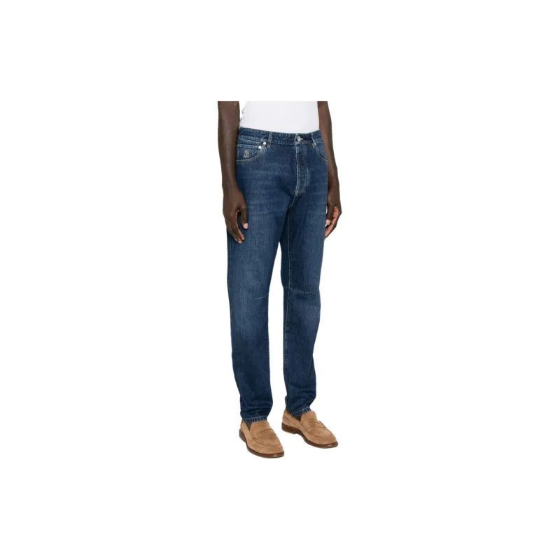 Brunello Cucinelli Mid Rise Straight Leg Slim Fit Jeans-3