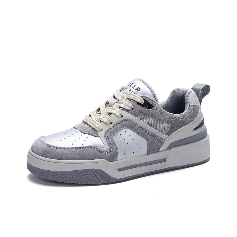 JEEP SPIRIT Skateboard Shoes Men Low Top Time Gray-2