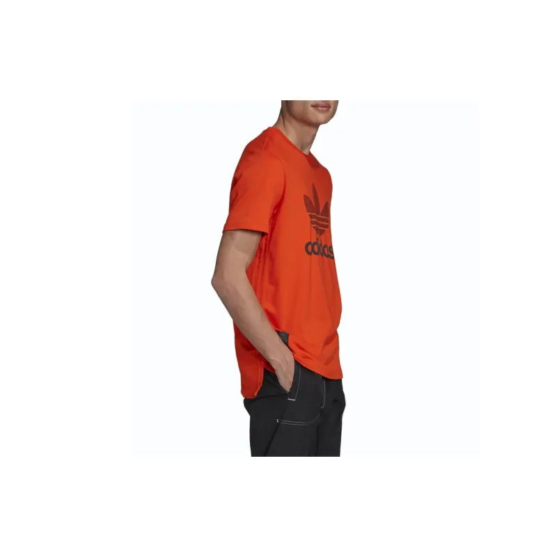 Adidas Originals Set in Sleeve T Shirt Men's Preppy Orange Yellow-5