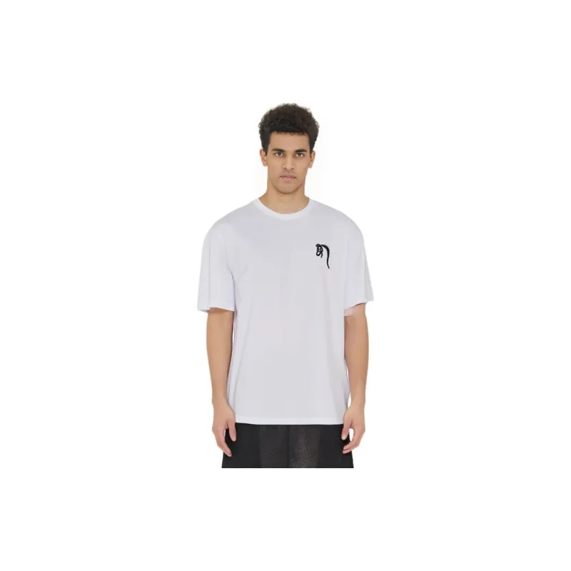 HERMES Logo Printed Crew Neck Straight Fit Short Sleeved T Shirt T Shirt Men's White-2
