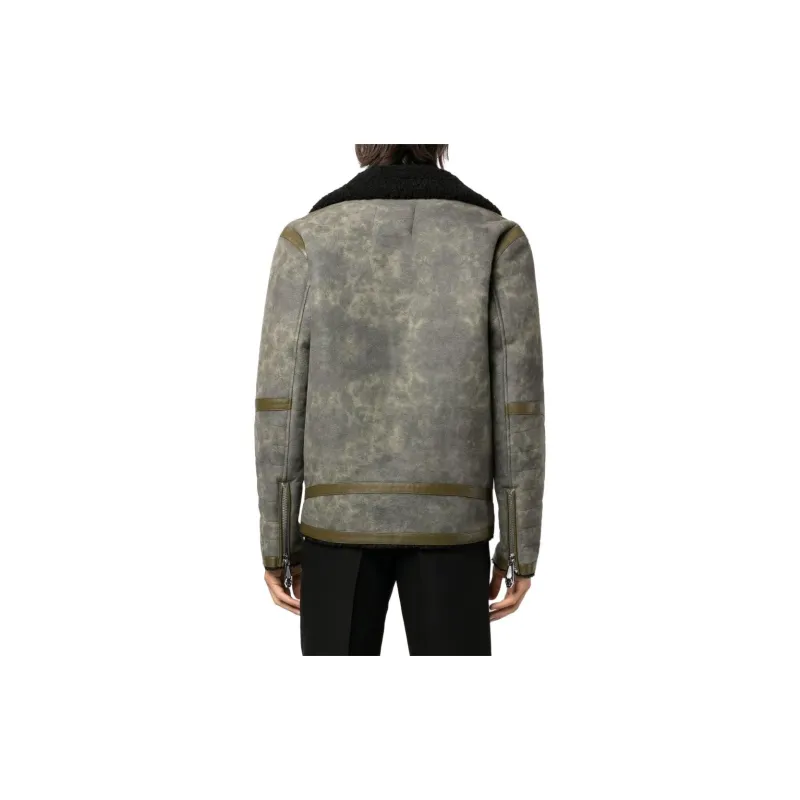 PHILIPP PLEIN Leather Jackets Men Army Green-1