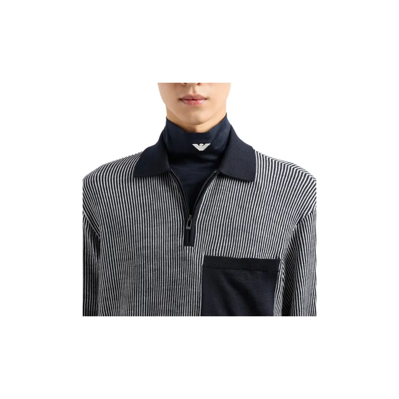 EMPORIO ARMANI Patterned jacquard Polo Shirt-4