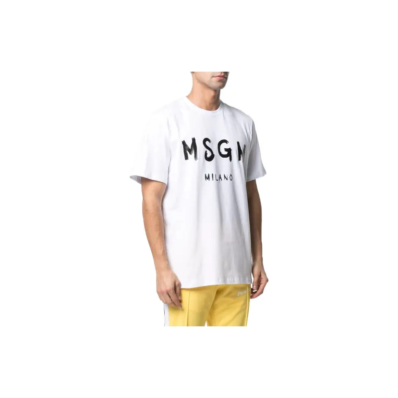 MSGM T-Shirts Men White-3