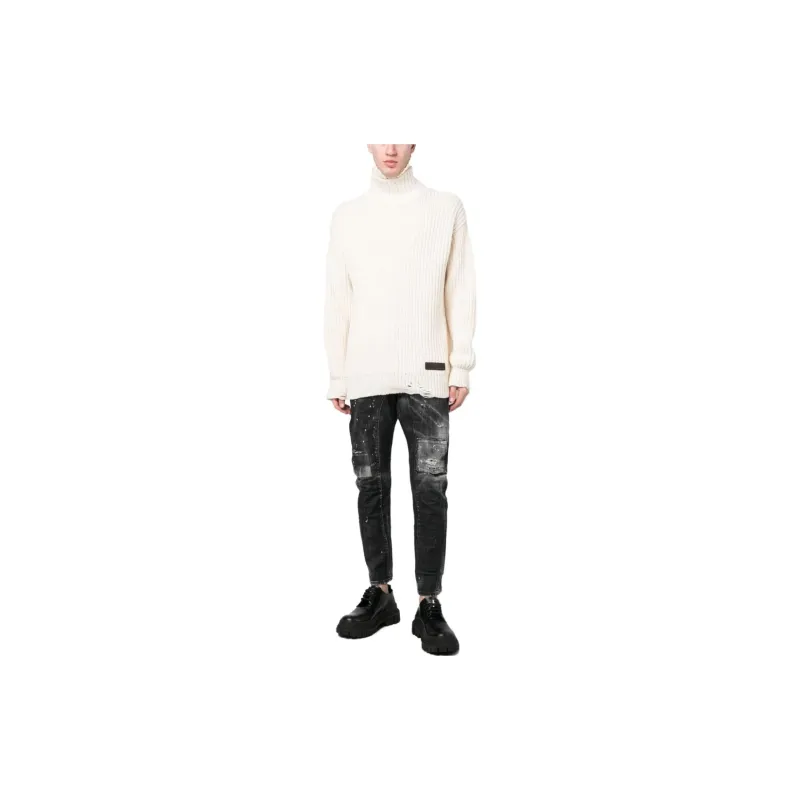 DSQUARED 2 High Neck Logo Patch Jumper-1