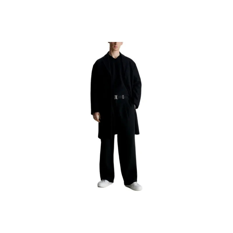 CK/Calvin Klein Relaxed Wool Blend Coat Coats Men's Black-1