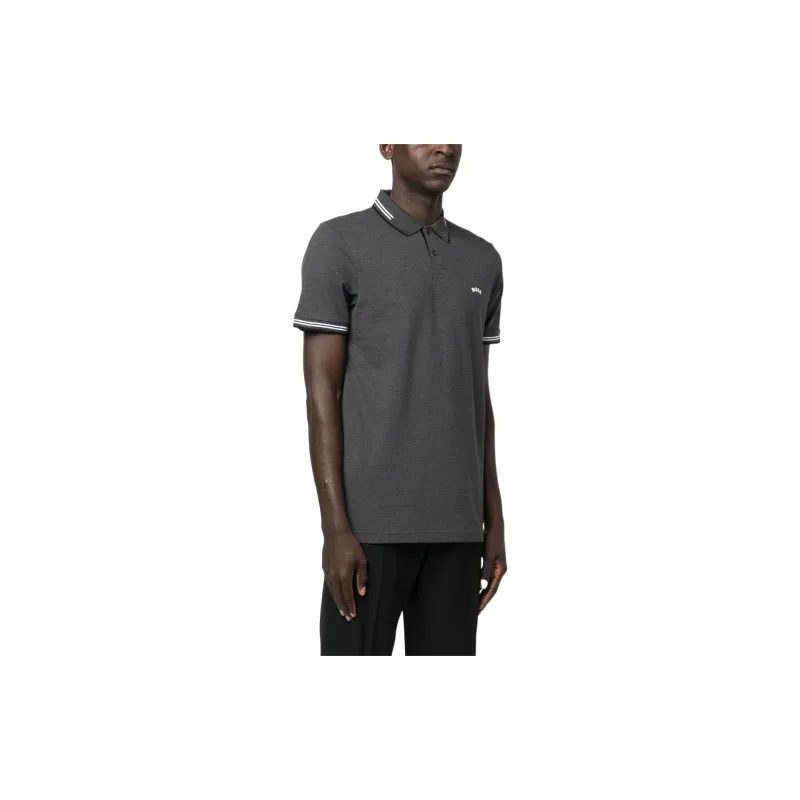 HUGO BOSS Polo Shirts Men Charcoal Gray-3