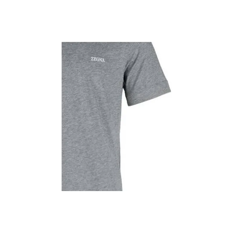Zegna Logo Embroidered Crewneck T Shirt-6