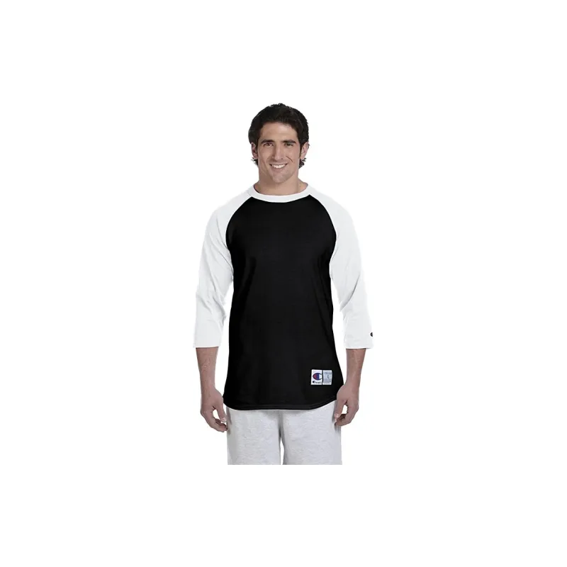 Champion T Shirt US Version Unisex Black White-2