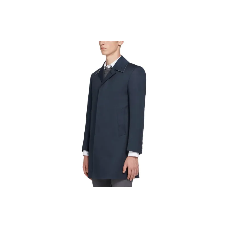 THOM BROWNE Mac Bal Collar Overcoat-3