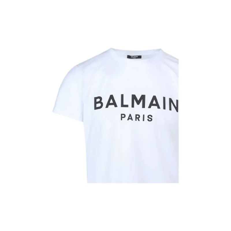 BALMAIN Logo print Cotton T shirt-7