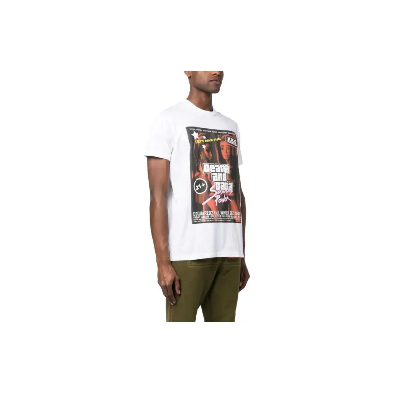 DSQUARED 2 Graphic Printed Crewneck T Shirt-3