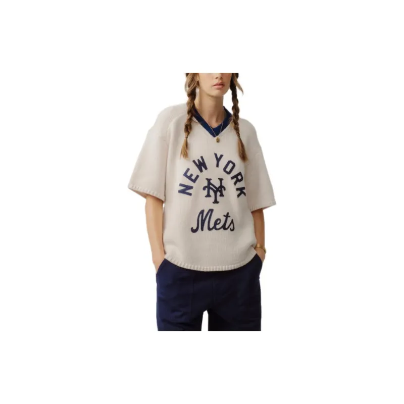 AIME LEON DORE X New York Mets Short Sleeve Knit Sweater-1