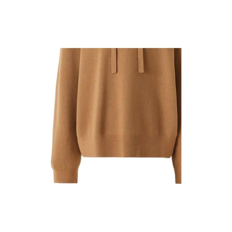 Burberry Logo Intarsia Wool cotton Oversized Hoodie-5