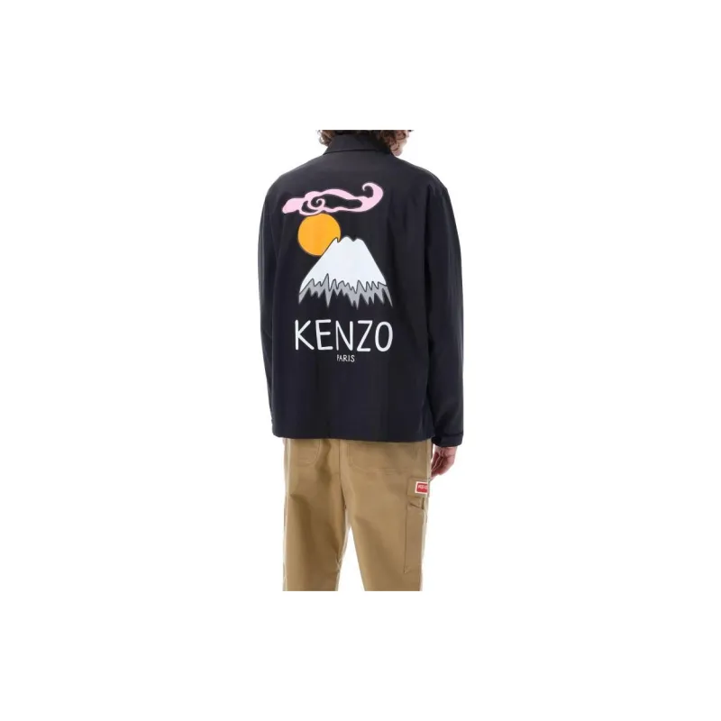 KENZO Graphic Printed Buttoned Shirt Jacket-4