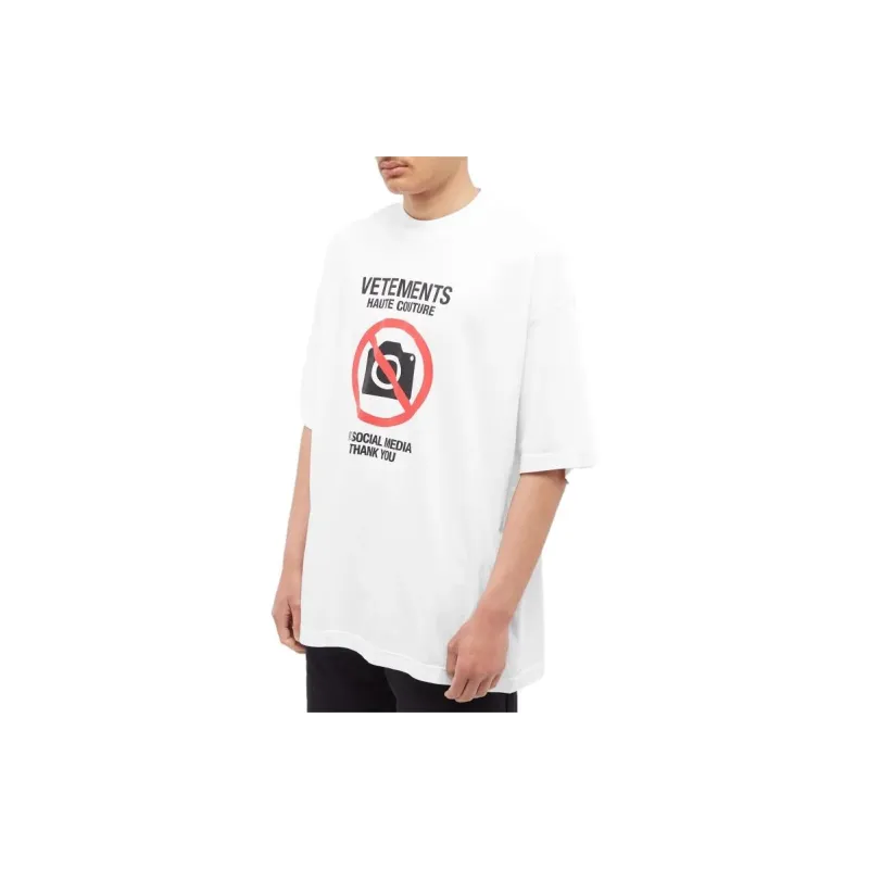 Vetements No Social Media Couture T Shirt-2