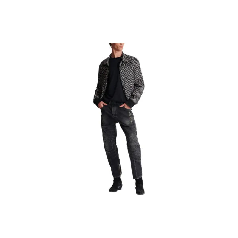 BALMAIN Mid rise Straight leg Biker Jeans-1