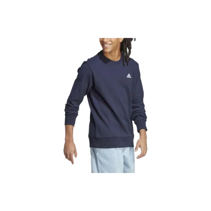 Adidas Essential French Terry Embroidered Small Logo Sweatshirt Sweatshirt Men's Dark Blue-3