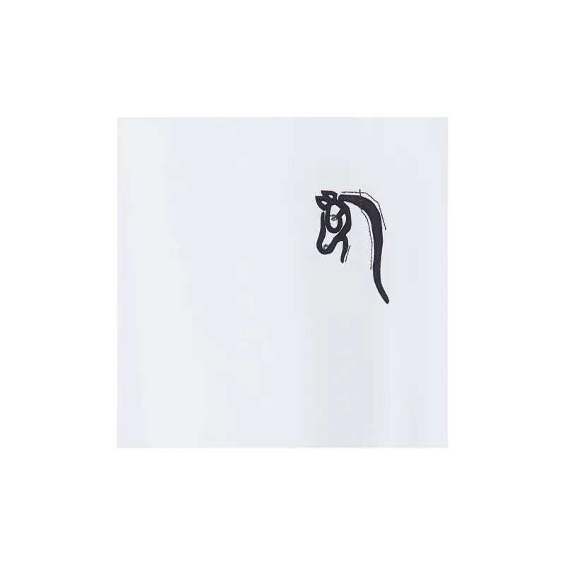 HERMES Logo Printed Crew Neck Straight Fit Short Sleeved T Shirt T Shirt Men's White-12