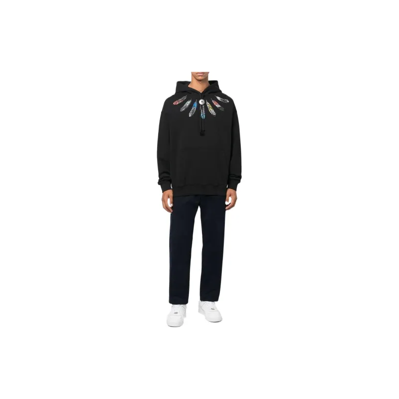 Marcelo Burlon Feather Printed Drawstring Hoodie-2