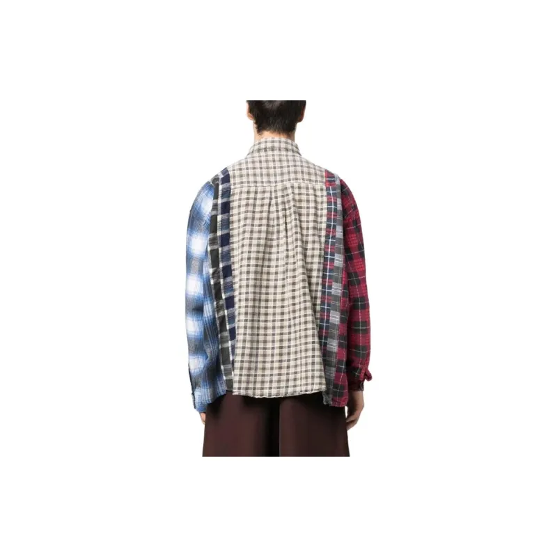 Needles Flannel Shirt 7 Cuts Wide Shirt-3
