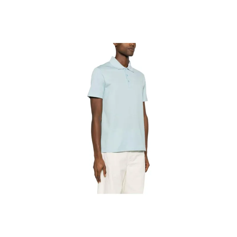 VERSACE Logo embroidered Cotton Polo Shirt-2