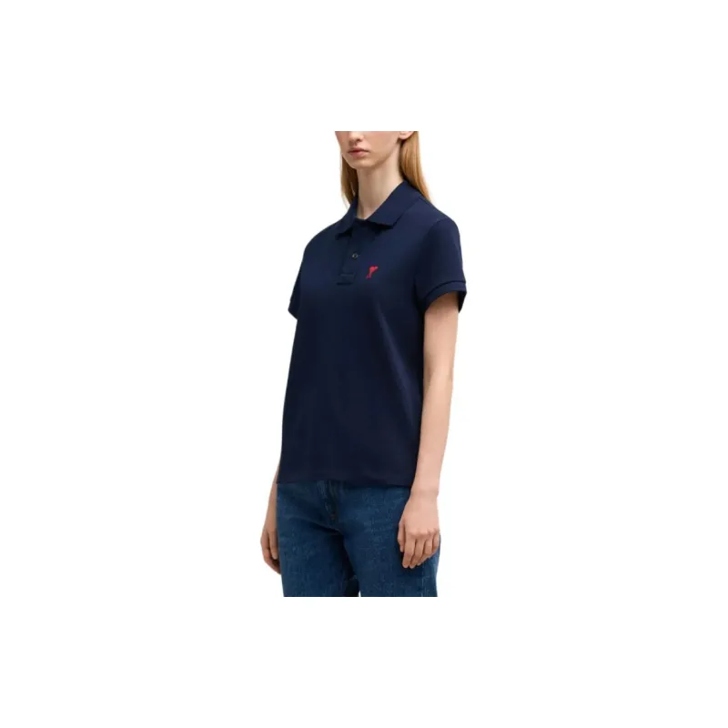 Ami Paris Ami De Coeur Logo Embroidered Polo Shirt-6