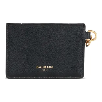 BALMAIN Goatskin Combined With Calfskin Shoulder Bag Crossbody Bag Wallet Coin Purse Small Size Women's Black