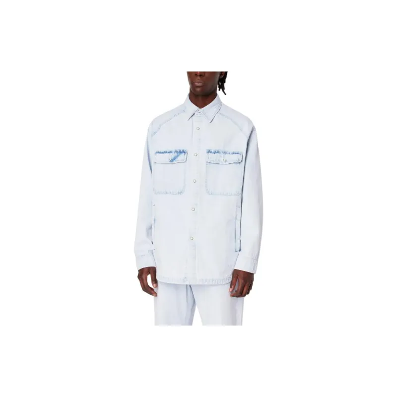 ARMANI EXCHANGEAE SS24 Shirt Men's Light Blue-3